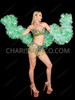 Two-Tone Lime Green Iridescent Organza Ruffle Burlesque Boa