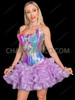 Galactic Glam Holographic Corset Dress with Organza Puff Skirt