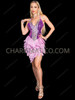 Violet Jewel Sequin Showgirl Dress with Lavender Feathers