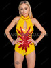 Flameburst Sequin Halter Drag Queen Bodysuit