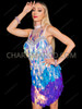 Holographic Mermaid Teardrop Sequin Drag Dress