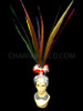 Gay Pride Rainbow-Dyed Feather Headdress With Silver Mirrored Openwork Cap