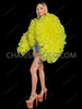 Neon Yellow Puffy Organza Show Drag Jacket