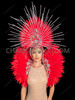 Radiant Red Crystal Spikes Fan Headdress & Backpack Set