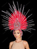 Radiant Red Crystal Spikes Fan Headdress & Backpack Set