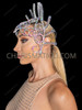 Celestial Crystal Iridescent Spike Tube Fantasy Showgirl Headdress