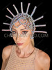 Celestial Crystal Iridescent Spike Tube Fantasy Showgirl Headdress