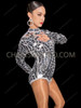 Silver Mirror Mosaic Long Sleeve Disco Ball Bodysuit