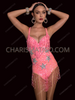 Pink Stardust Sequin Star Rave Tummy Control Shapewear Bodysuit