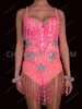 Pink Stardust Sequin Star Rave Tummy Control Shapewear Bodysuit