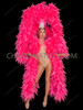 Neon Pink Giant Organza Plume Showgirl Headdress Backpack Set