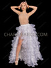 White Sparkling Ruffled Organza Drag Queen Skirt