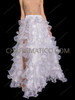 White Sparkling Ruffled Organza Drag Queen Skirt