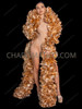 Aurora Gold Metallic Shine Ruffle Showgirl Cabaret Boa
