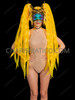 Electric Dream LED light Double-Tail Futuristic Showgirl Headdress