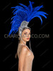 Royal Blue Mohawk Plume Crystal Drag Queen Headdress