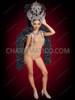Celestial Raven Crystal Headdress & Feather Boa Fantasy Showgirl Backpack Set