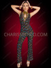 Disco Diva Rainbow Sequin Keyhole Dance Jumpsuit