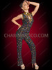 Disco Diva Rainbow Sequin Keyhole Dance Jumpsuit