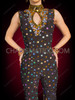 Disco Diva Rainbow Sequin Keyhole Dance Jumpsuit