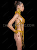 Golden Goddess Shell Cage Bra & Beaded Showgirl G-String Set