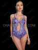 Lavender Sparkle Mirror Sequin Cutout Dance Leotard
