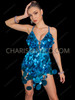 Turquoise Blue Large Sequin Paillette Fringe Dance Dress