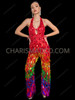 LGBT Pride Rainbow Sequin Halter Drag Queen Jumpsuit