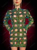 Green Daring Sexy Sequin Grid Cutout  Mini Dress