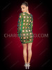 Green Daring Sexy Sequin Grid Cutout  Mini Dress