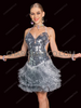 Sparkling New Year Silver Tinsel Fringe Sequin Dress