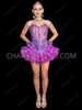 Iridescent Purple Stardust Corset with Fluffy Organza Skirt