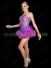 Iridescent Purple Stardust Corset with Fluffy Organza Skirt