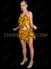Dazzling Gold Teardrop Sequin Dance Two-Piece Dress