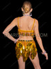 Dazzling Gold Teardrop Sequin Dance Two-Piece Dress