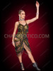 Iconic Gold Sequin Leotard Dress with Embellished Falling Layers