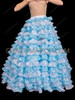 Voluminous Sky Blue & White Organza Ruffle Full Circle Skirt