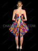 Multicolor Feather Carnival Corset Flare Dress 
