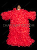 Red Drag Queen Extravaganza Oversized Ruffle Organza Coat with Sequin Trim