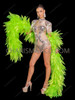 Vivid Neon Green Organza Petal Leaf-Style Boa
