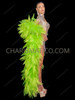 Vivid Neon Green Organza Petal Leaf-Style Boa