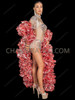 Pink Metallic Shine Ruffle Showgirl Cabaret Boa