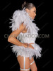 Dramatic White Feather Drag Queen Corset Bolero Set