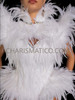 Dramatic White Feather Drag Queen Corset Bolero Set