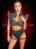 Space Galaxy Holographic Shoulder Bolero & Crystal Bra Set