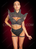 Space Galaxy Holographic Shoulder Bolero & Crystal Bra Set