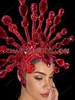 Red Mirror Explosion Starburst Showgirl Headdress