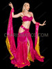 Electric Pink Sequin Mermaid Cut-Out Skirt with Flowing Arm Wings