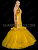 Show-Stopping Yellow Mermaid Drag Sequin Gown