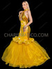 Show-Stopping Yellow Mermaid Drag Sequin Gown